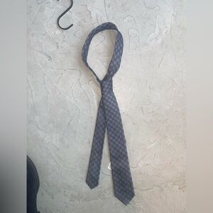 Dior Black and Silver Jacquard Logo Tie
